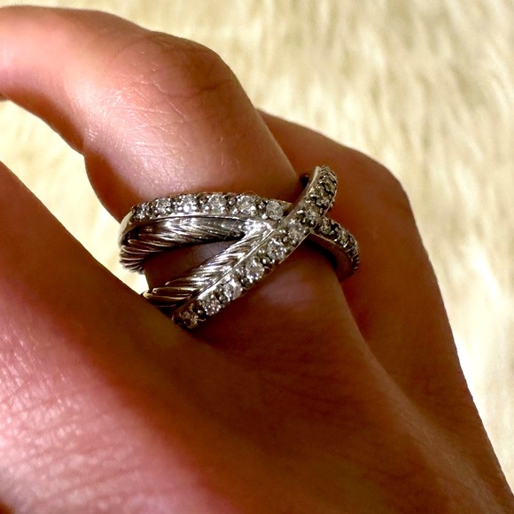 💎David Yurman💎 Diamond Cable Crossover ring size 6 - Picture 7 of 10